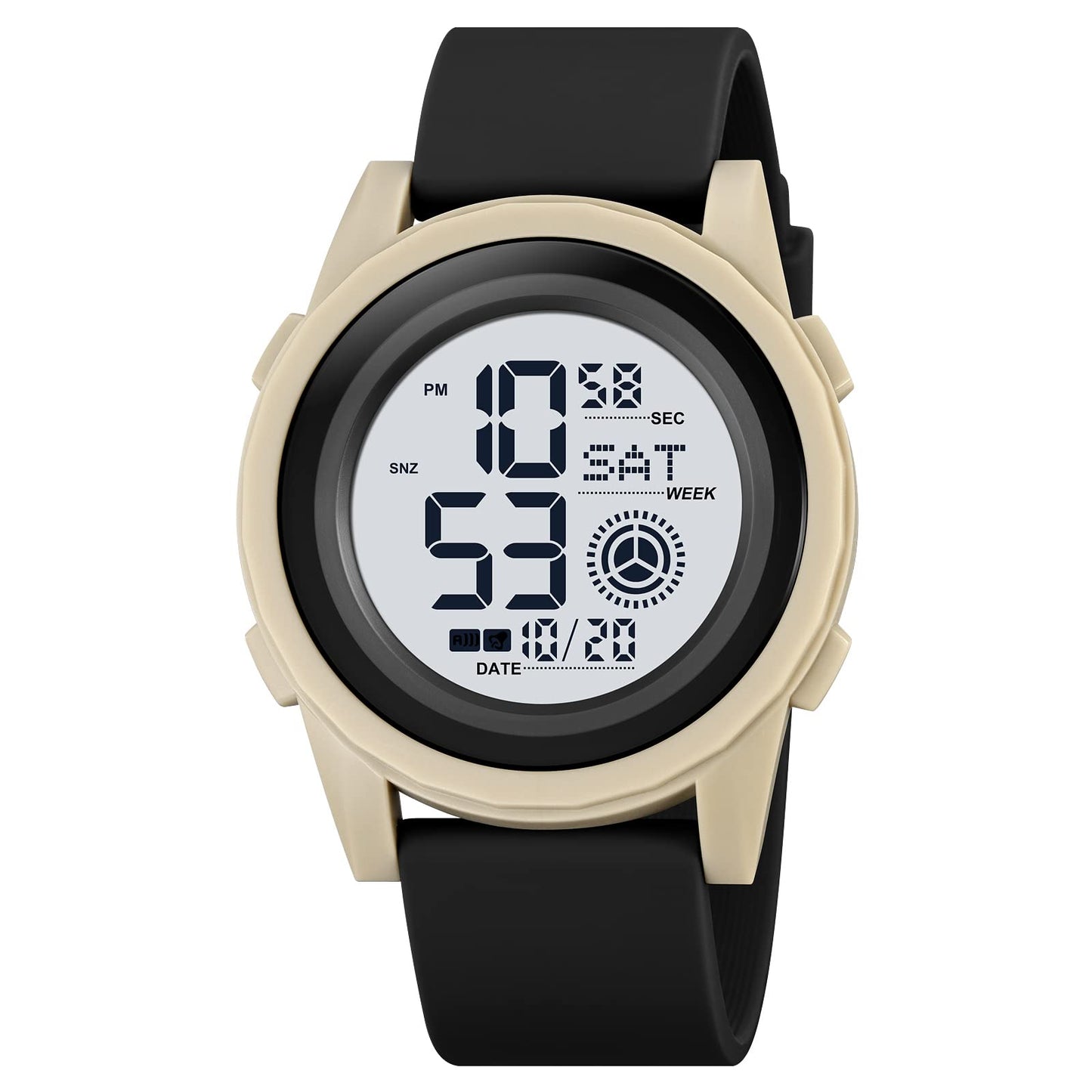 Rugged Digital Sports Wristwatch with Flexible Strap for men