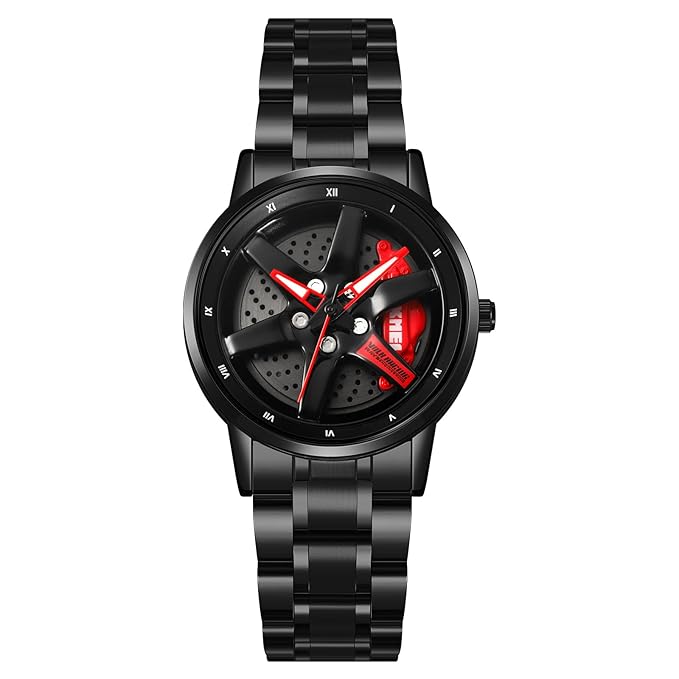 Analog-Digital Watch for Women with Black Stainless Steel Strap and Round Dial for Casual & Formal Wear