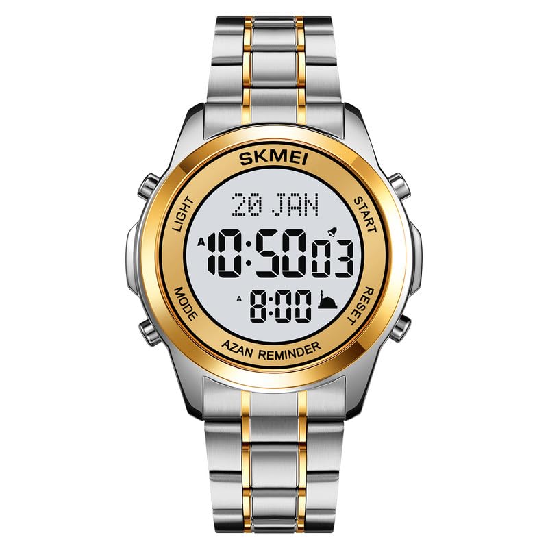 Digital Watch with Stainless Steel Strap for men