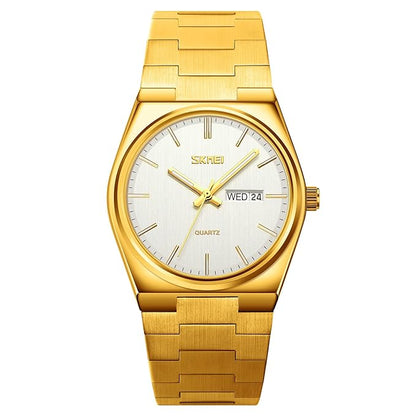 Men's Analog Quartz Stainless Steel Watch All-in-one Fashion, Water Resistant, Supply Calendar Week