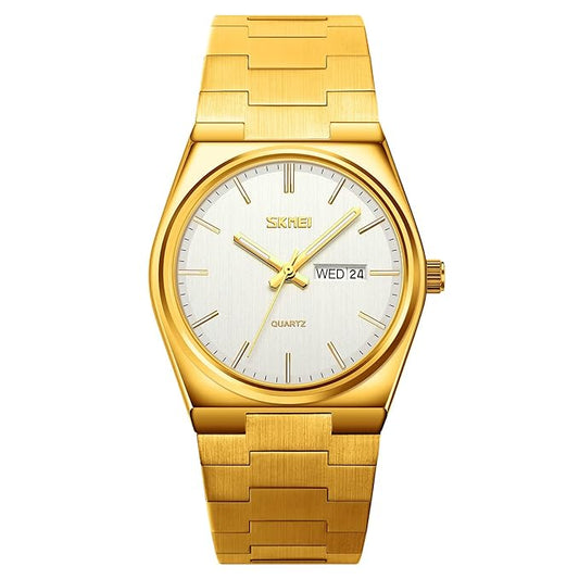 Men's Analog Quartz Stainless Steel Watch All-in-one Fashion, Water Resistant, Supply Calendar Week