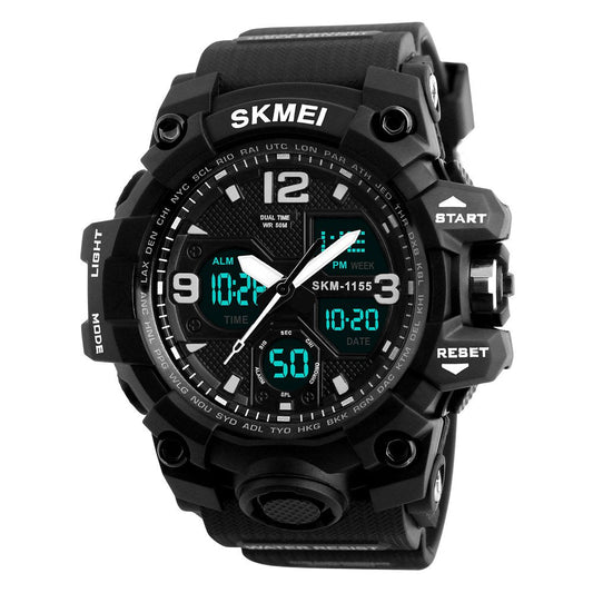 Rugged Analog Digital Sports Watch for Men with Multi Function Display and Durable Polyurethane Strap
