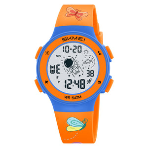 Kids Digital Watch with Cartoon Space Design and Soft Comfortable Strap for Daily Wear