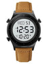 Digital Watch for Men with Brown Leather Strap and Round Dial for Casual & Formal Wear