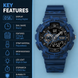 Analog-Digital Watch for Men with Blue Polyurethane Strap and Round Dial for Casual & Formal Wear