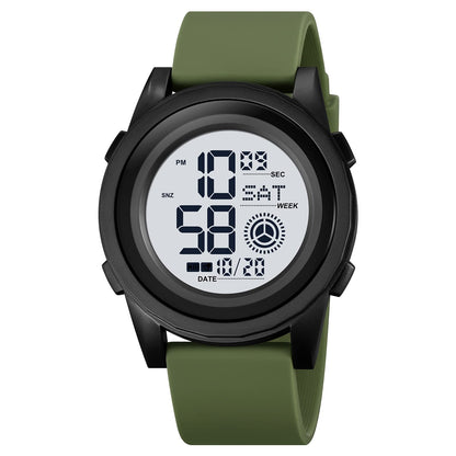 Rugged Digital Sports Wristwatch with Flexible Strap for men