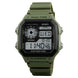 Digital Watch for Men with Army Green Silicone Strap and Round Dial for Casual & Formal Wear