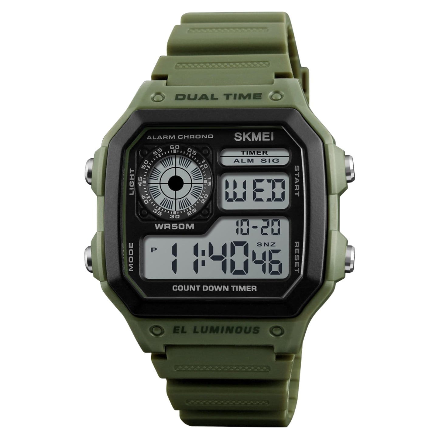 Stylish Digital Multi Function Watch for Men with Dual Time Alarm Stopwatch Luminous Display and Durable Strap