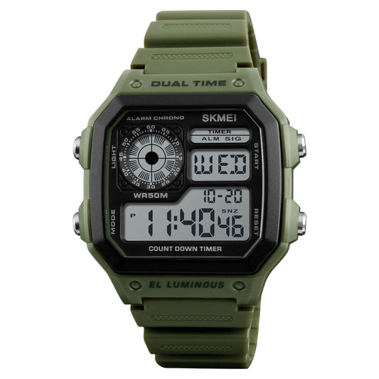 Stylish Digital Multi Function Watch for Men with Dual Time Alarm Stopwatch Luminous Display and Durable Strap
