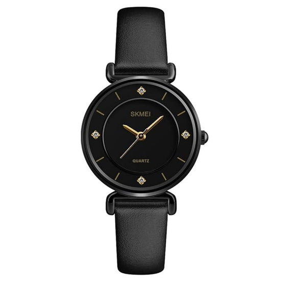 Analog Watch for Women with Gold Mesh Leather Strap and Round Dial for Casual & Formal Wear