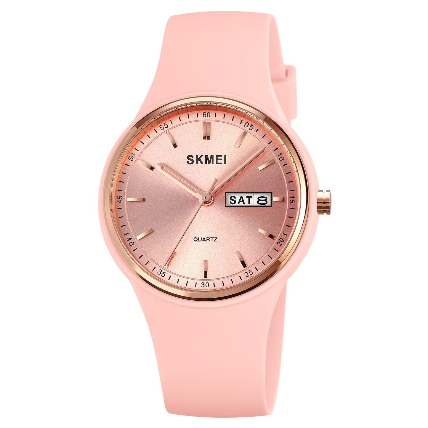 Premium Minimalist Quartz Timepiece for Women with Integrated Strap and Calendar Window