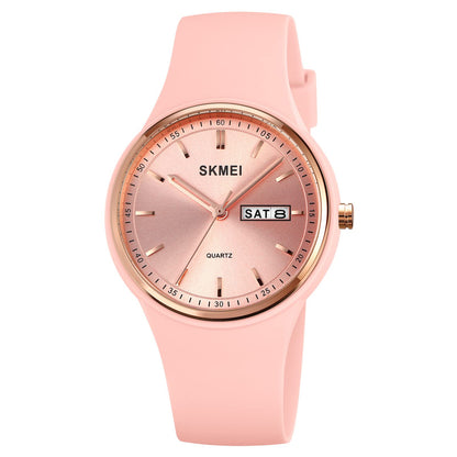 Premium Minimalist Quartz Timepiece for Women with Integrated Strap and Calendar Window