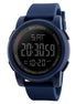 Digital Watch for Men with Blue Silicone Strap and Round Dial for Casual & Formal Wear