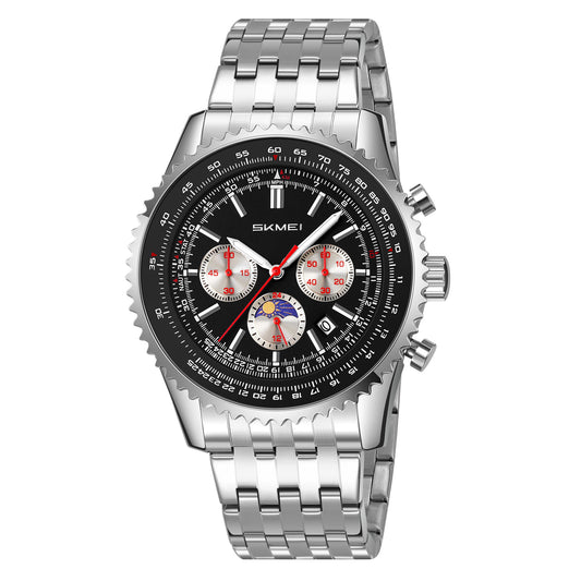 Skmei Quartz Analog Dial Stainless Steel Strap Watch for Men - 9348