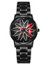 Rolling Watch for Women with Black Metal Strap and Round Dial for Casual & Formal Wear