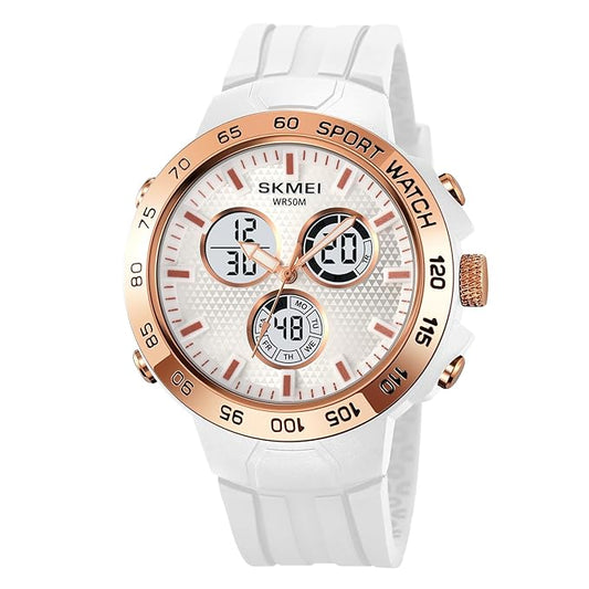 Men’s Black Sports Watch | Analog-Digital Display, Alarm, Stopwatch, Date Function, Water Resistant, Stylish Design