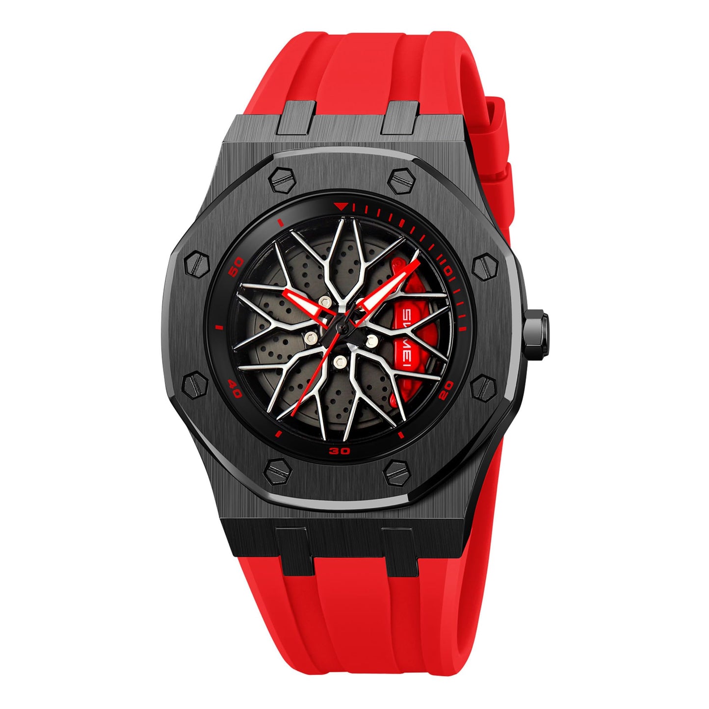 Spinning Wheel Skeleton Dial Luxury Analog Watch