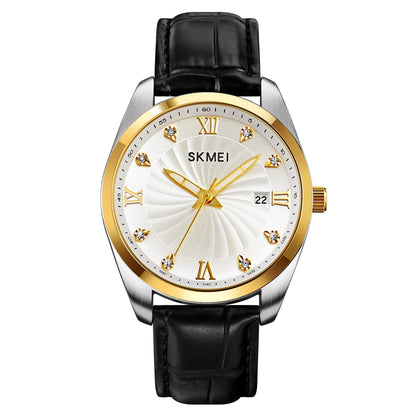 Premium Men's Analog Dress Watch Textured Dial & Embossed Leather Strap