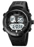 Analog-Digital Watch for Men with Black White Polyurethane Strap and Round Dial for Casual & Formal Wear