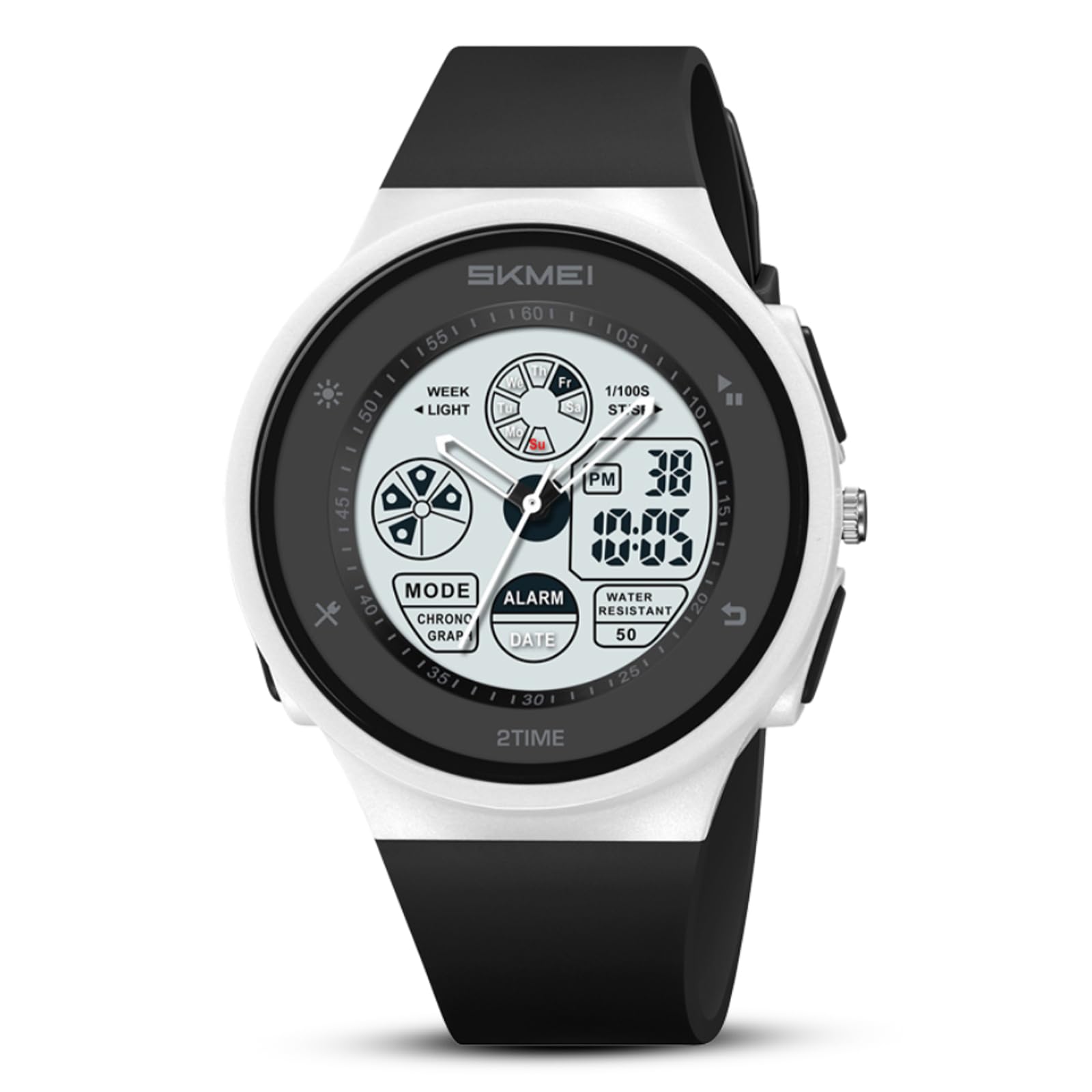 Digital Watch for Kids with Black Polyurethane Strap and Round Dial for Casual & Formal Wear