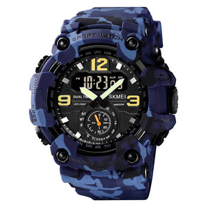 Premium Analog Digital Sports Watch for Men with Dual Time LED Display Alarm and Rugged Design