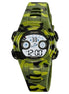 Digital Watch for Kids with Army Green Camouflage Polyurethane Strap and Round Dial for Casual & Formal Wear