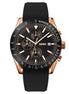 Analog Watch for Men with Rose Gold Black - Silicone Strap and Round Dial for Casual & Formal Wear