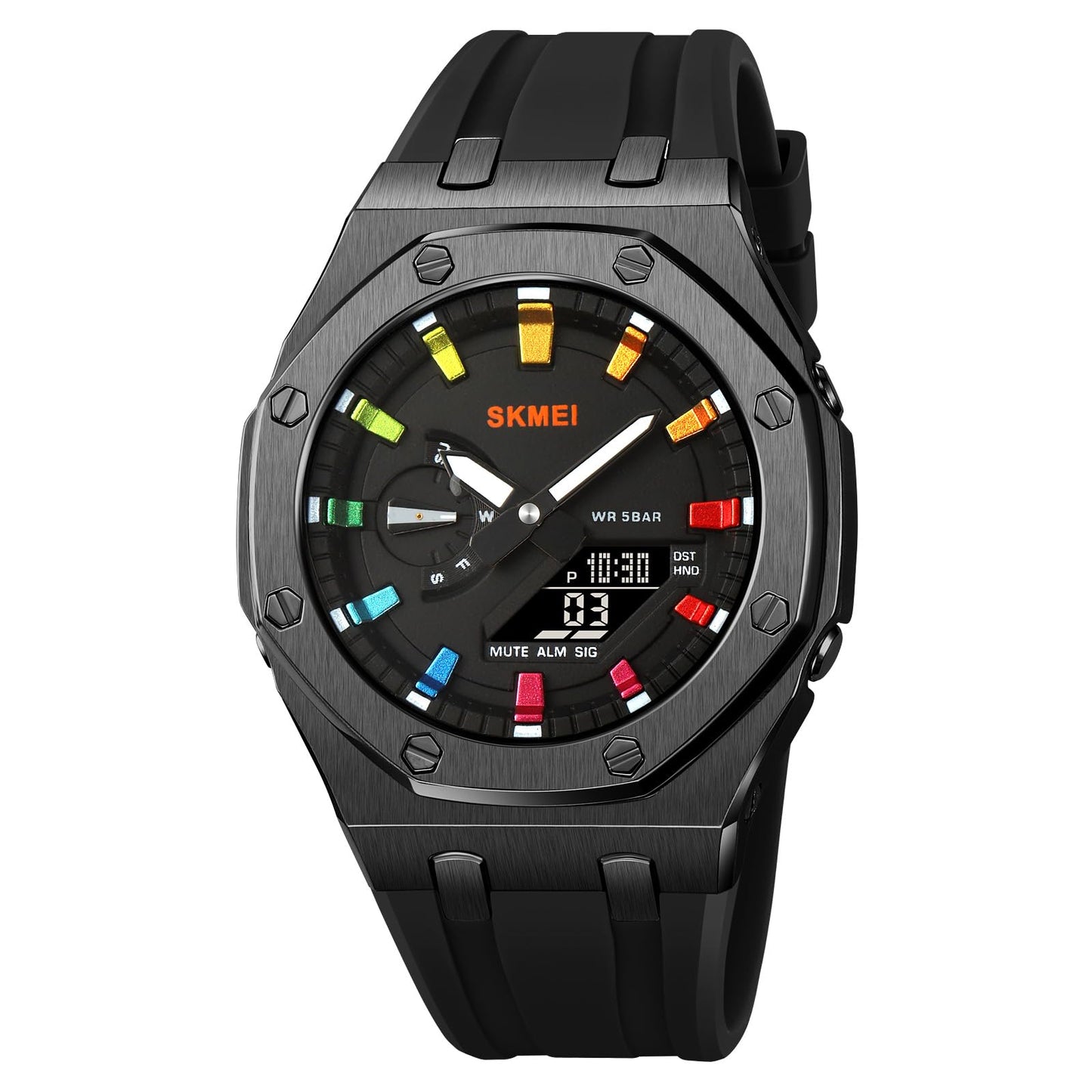 Premium Analog Digital Wrist Watch with Silicone Strap