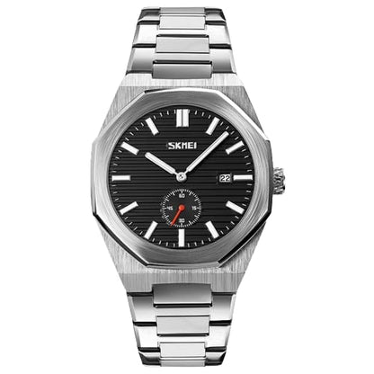 Premium Black Watch for Men – Stainless Steel Strap, Analog Dial with Date Function