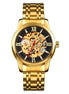 Automatic Watch for Men with Gold Stainless Steel Strap and Round Dial for Casual & Formal Wear