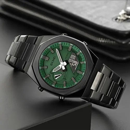 Analog Watch Dual-Display Electronic Watch with Luminous 30M Waterproof Watch Fashion Multifunctional Sports Watch for Men