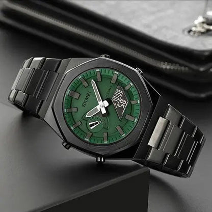 Analog Watch Dual-Display Electronic Watch with Luminous 30M Waterproof Watch Fashion Multifunctional Sports Watch for Men