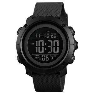 Digital Watch for Men with Round Dial, Dual Time Display, Alarm & Chronograph, Water Resistant Sports Watch with Durable Strap