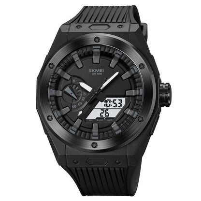 Men's Analog-Digital Sports Watch with Silicone Strap