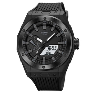Men's Analog-Digital Sports Watch with Silicone Strap