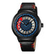 Rolling Watch for Men with Black Leather Strap and Round Dial for Casual & Formal Wear