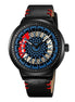 Rolling Watch for Men with Black Leather Strap and Round Dial for Casual & Formal Wear