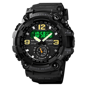 Premium Analog Digital Sports Watch for Men with Dual Time LED Display Alarm and Rugged Design