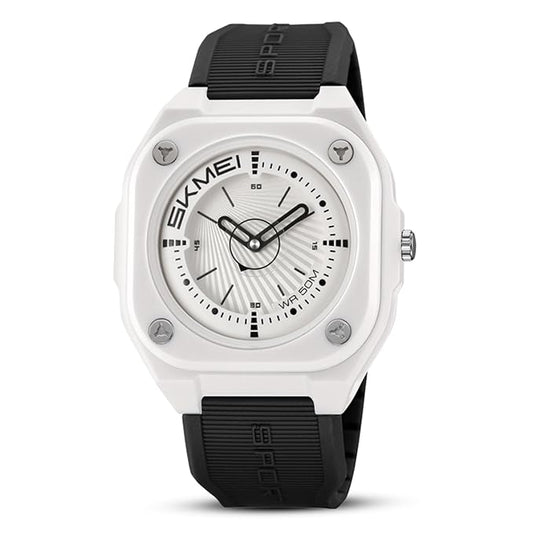Minimalist Analog Wrist Watch with Textured Strap for men