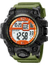 Digital Watch for Men with Army Green Silicone Strap and Round Dial for Casual & Formal Wear