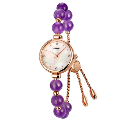 Elegant Pearl Chain Analog Watch for Women with Premium Rose Gold Finish and Adjustable Bracelet Design
