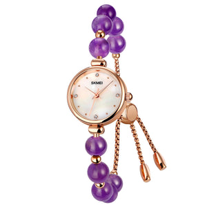 Elegant Pearl Chain Analog Watch for Women with Premium Rose Gold Finish and Adjustable Bracelet Design