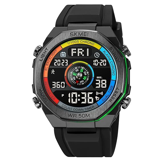 Smart Digital Sports Watch for Men with Multi Function Display and Rugged Outdoor Design