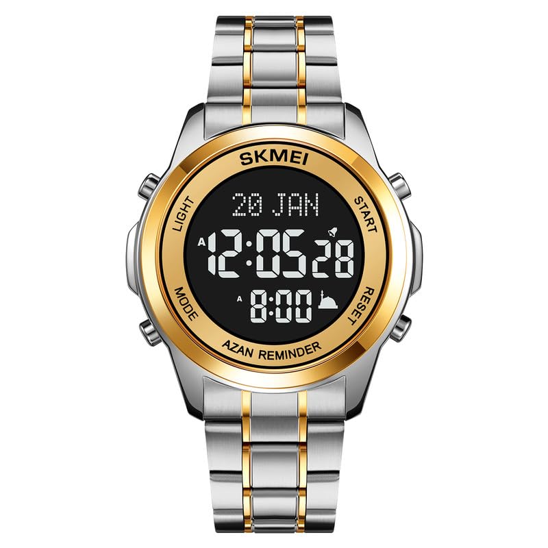Digital Watch with Stainless Steel Strap for men