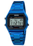Digital Watch for Women with Blue Stainless Steel Strap and Round Dial for Casual & Formal Wear