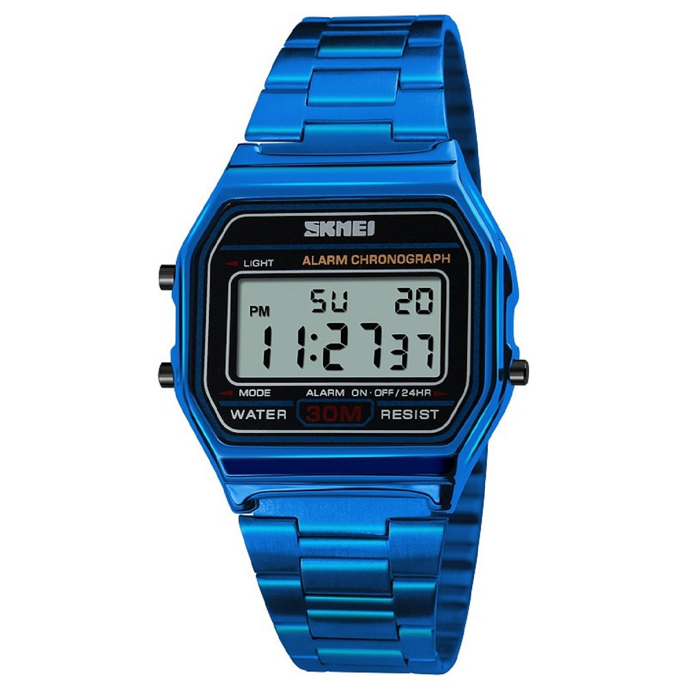 Vintage Digital Wrist Watch with Metal Strap For Women