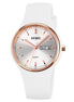 Analog Watch for Women with White Silicone Strap and Round Dial for Casual & Formal Wear