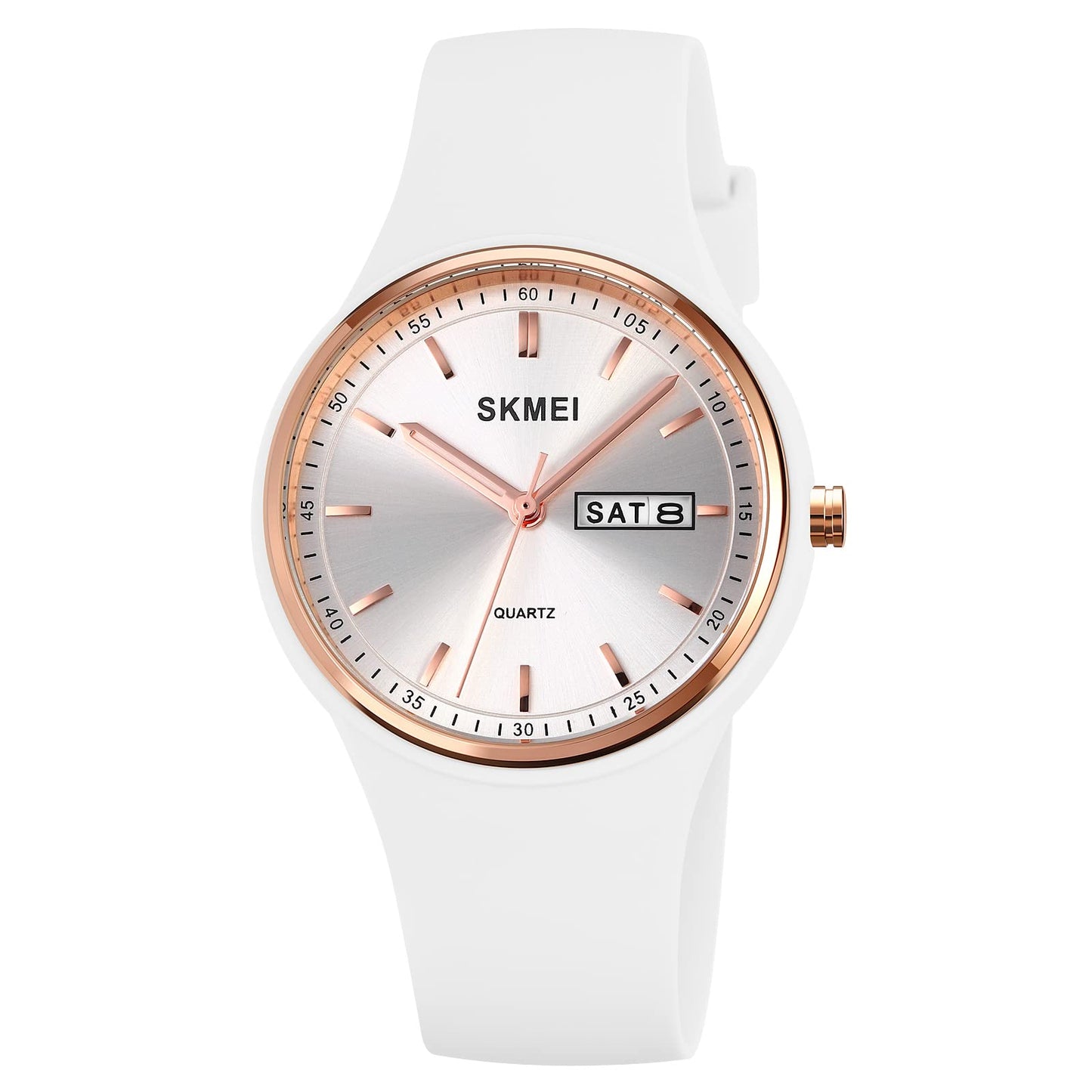 Premium Minimalist Quartz Timepiece for Women with Integrated Strap and Calendar Window