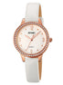 Analog Watch for Women with White Leather Strap and Round Dial for Casual & Formal Wear