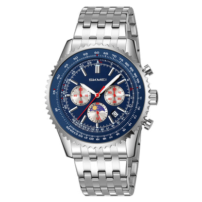 Skmei Quartz Analog Dial Stainless Steel Strap Watch for Men - 9348